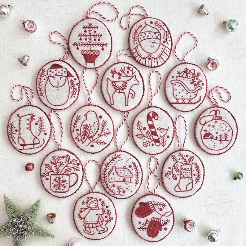 Last 24 Hours 49% OFF🎁🎄Jolly and Bright Hand Embroidery Christmas Ornaments kit-DIY-aosuonisiz