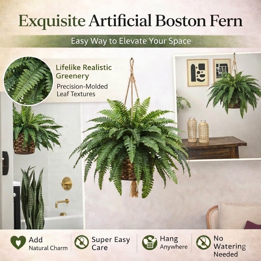 🔥 Mother’s Day Flash Sale 🌱 UV Resistant Ferns Artificial Plants Large for Planters, Office & Home Decor, Outdoor & Indoor