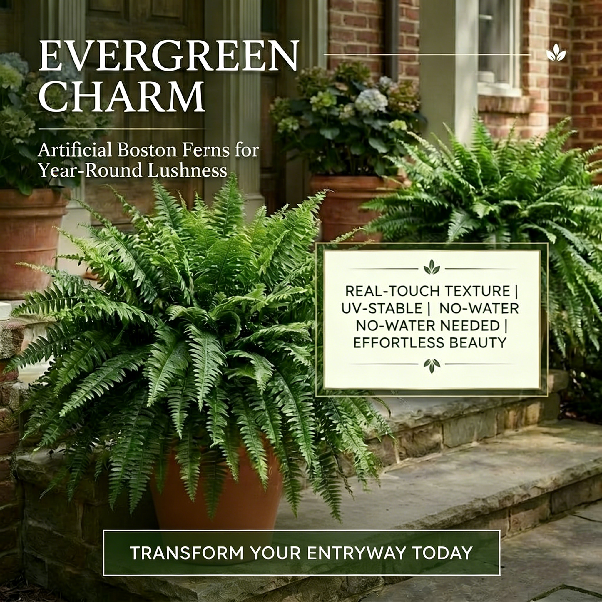 🔥 Mother’s Day Flash Sale 🌱 UV Resistant Ferns Artificial Plants Large for Planters, Office & Home Decor, Outdoor & Indoor