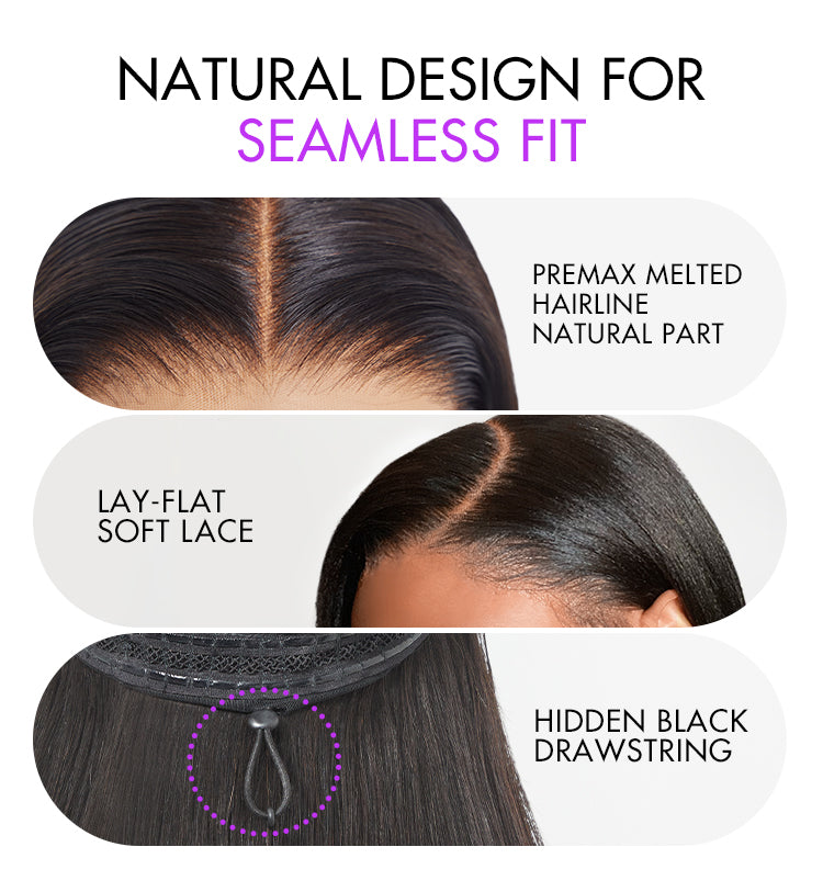 PreMax Water Wave Glueless Flexi-Fit Invisible Drawstring 13x4 Frontal Lace Fluffy Curly Wig Pre-Cut Lace-13