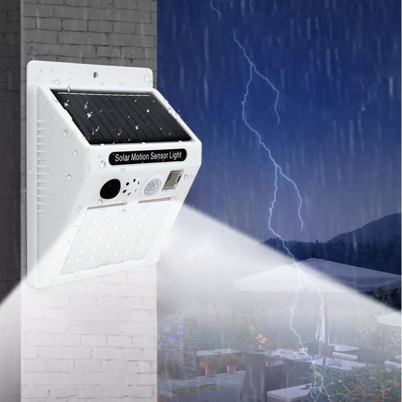 Solar-Powered Remote Control Motion Sensor Security Alarm Lamp-aosuonisiz