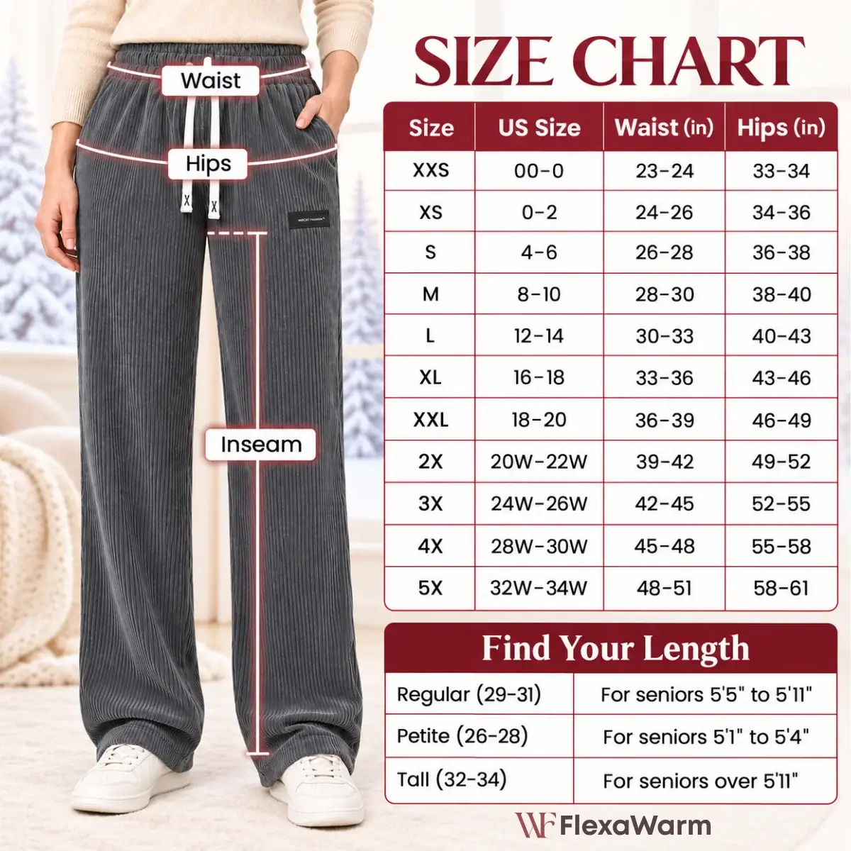 FlexaWarm - Cozy Stretch High-Waisted Corduroy Pants for Seniors