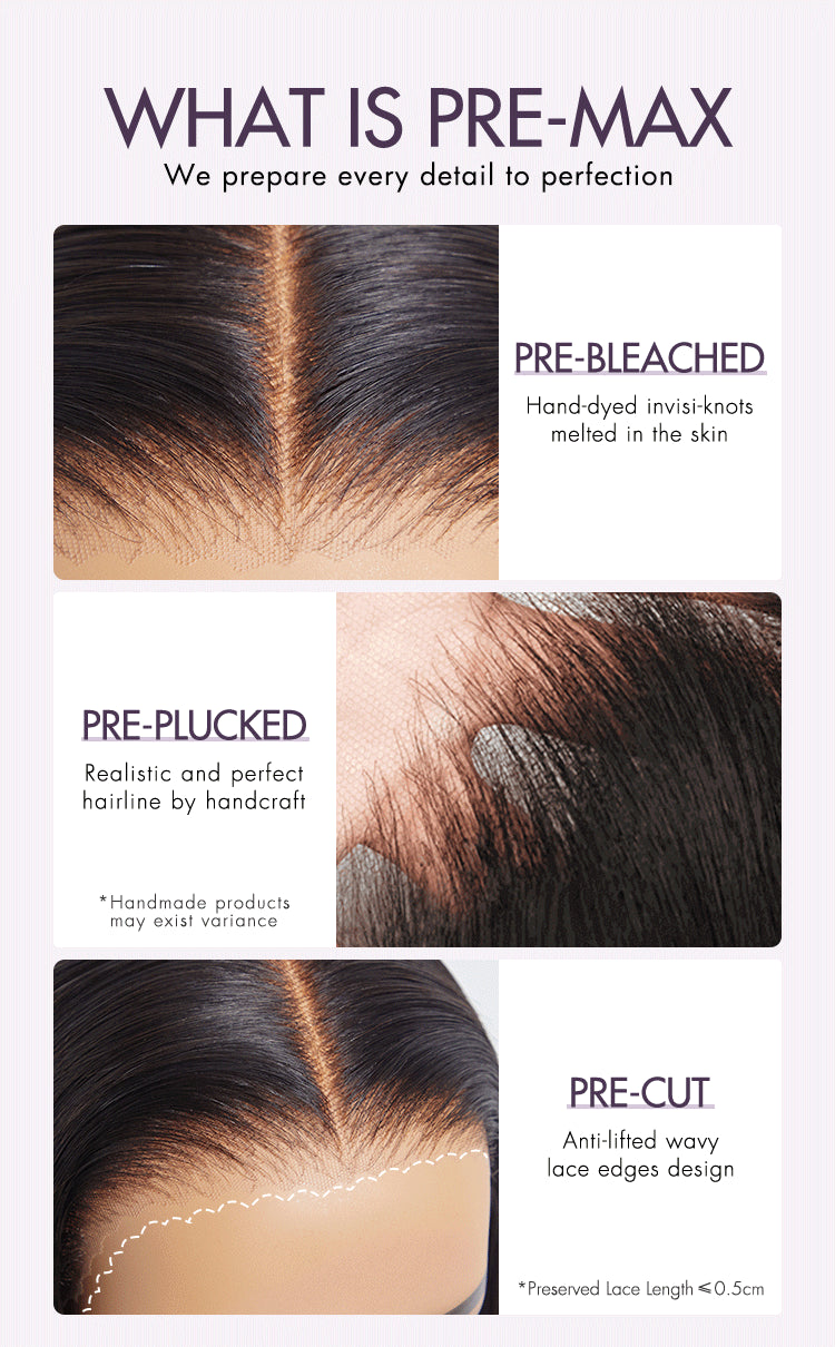 PreMax Wigs | Super Natural Hairline Silky Blunt Cut Bob Glueless 13x4 Frontal Lace Human Hair Short Wig Pre-Cut Lace-24