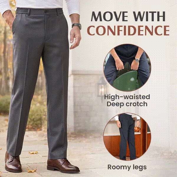 OldenEase - High Waist Pleated Trousers with Comfort Stretch Waistband