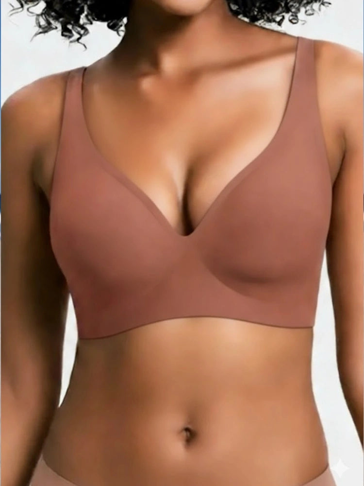 Jelly Wireless Seamless Deep-V Push-Up Bra