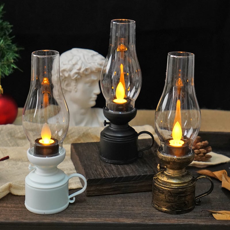 ✨🕯️LED Vintage Kerosene Lamp Electronic Swing Candle Lights-aosuonisiz