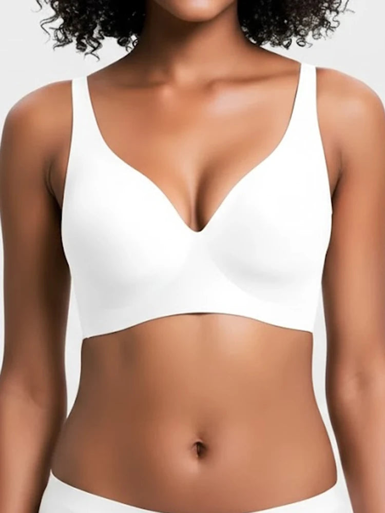 Jelly Wireless Seamless Deep-V Push-Up Bra