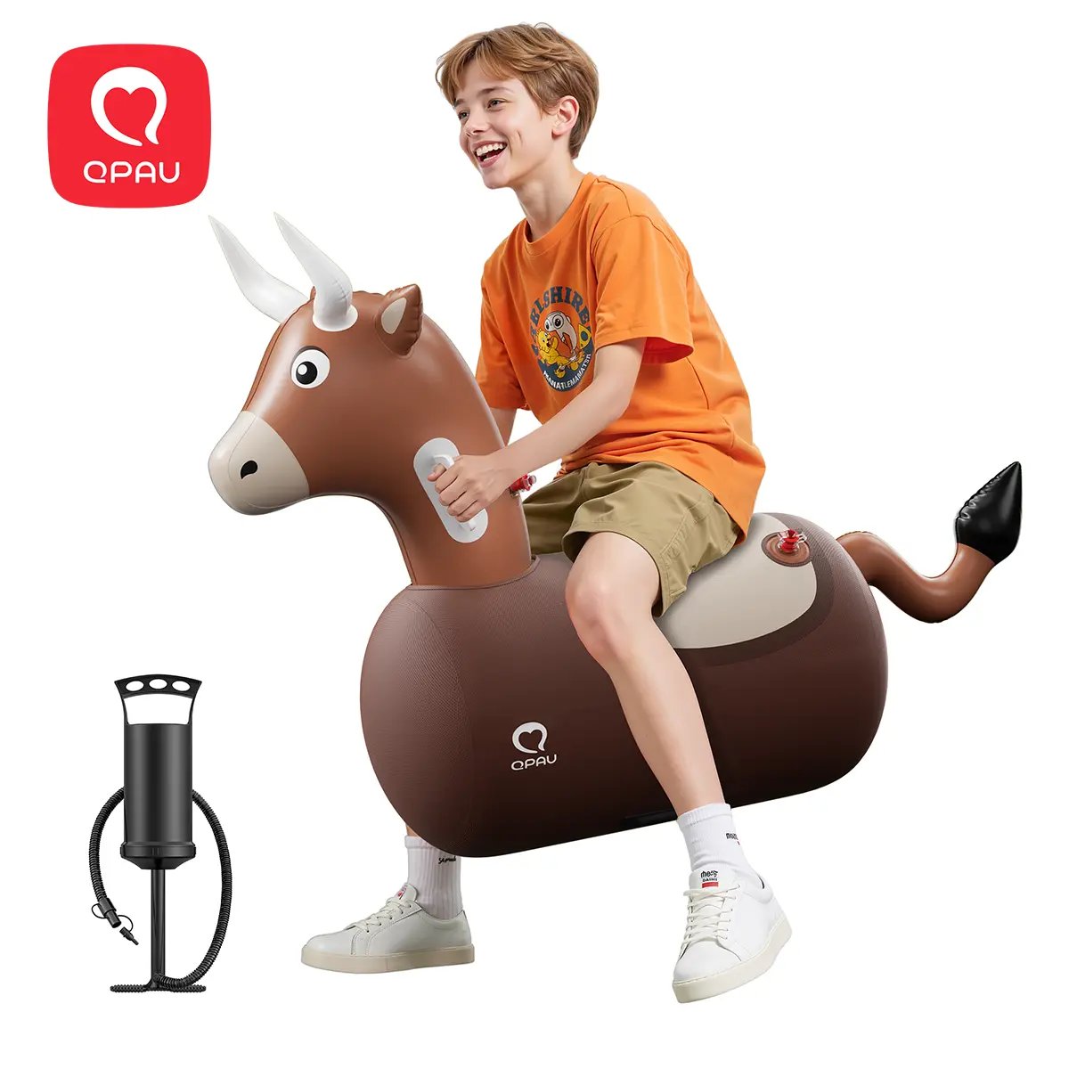 🐂QPAU Kids Bouncing Bull Ride-On Toy