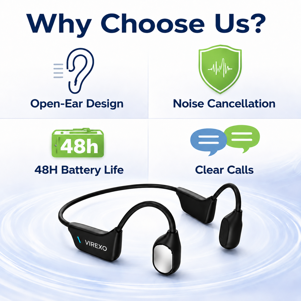 🏆 Final 2 Hours : Only Limited Stock Left🔥 VIREXO® Bone Conduction Smart Hearing Headphones (Mayo Clinic Recommended)