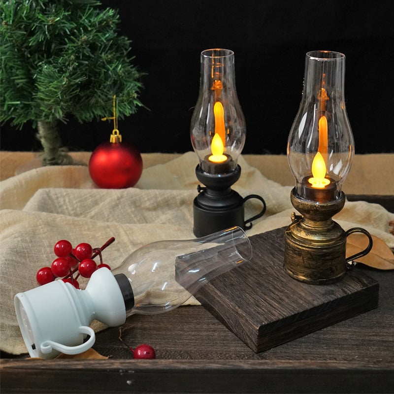 ✨🕯️LED Vintage Kerosene Lamp Electronic Swing Candle Lights-aosuonisiz
