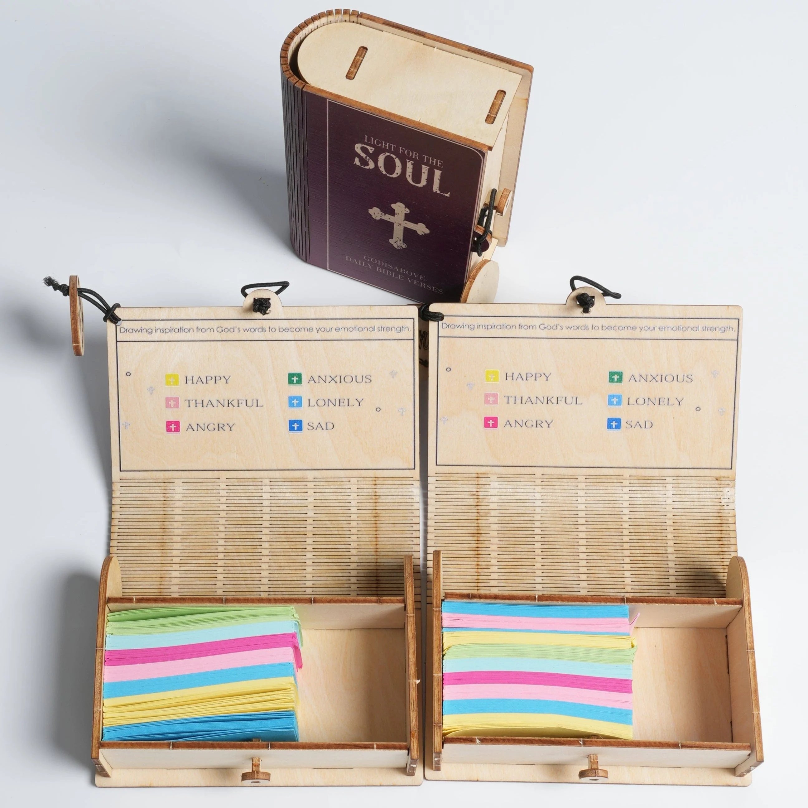 🔥Limited Time Discount🎁 ✝️Handmade Wooden Bible Verses Box - Daily Bible Verses (🎁 A Reminder of God's Words💖)