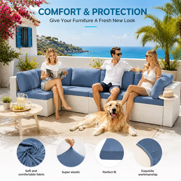 Stretch Sofa Cushion Covers Set