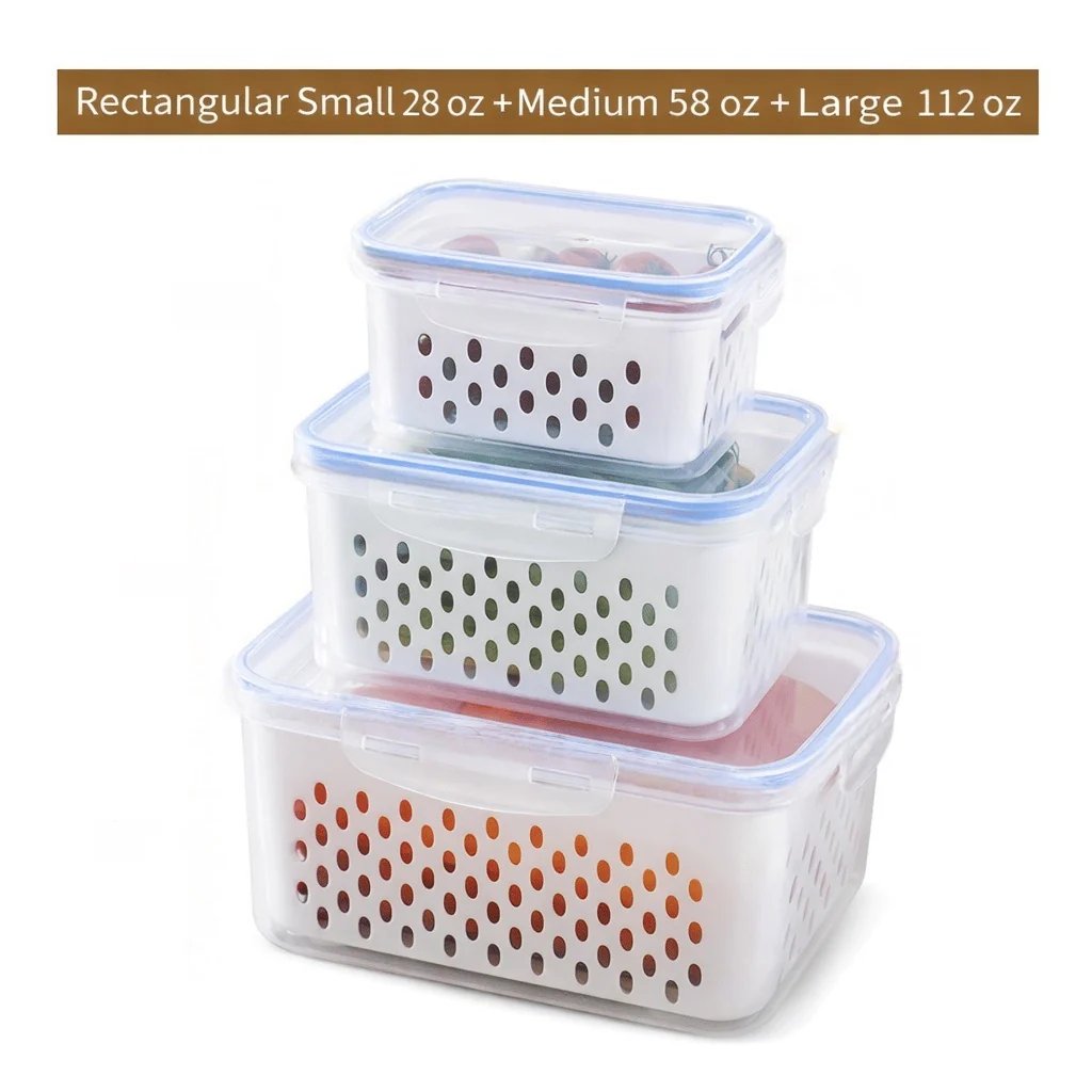 Food Storage Containers for Fridge with Removable Colander