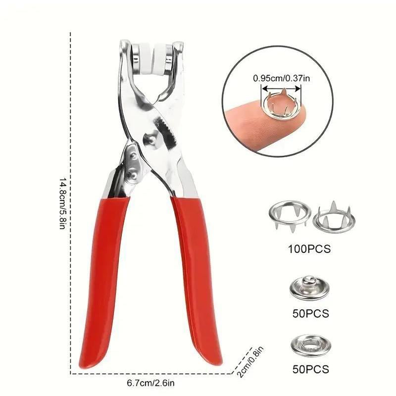 Metal Snap Buttons with Fastener Pliers Kit