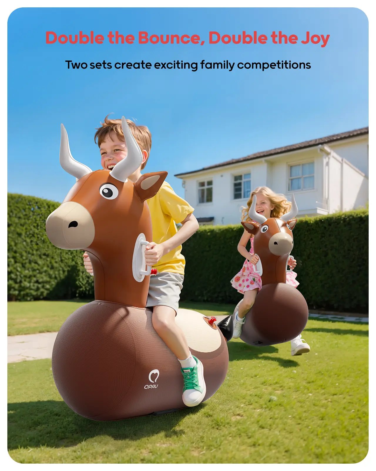 🐂QPAU Kids Bouncing Bull Ride-On Toy
