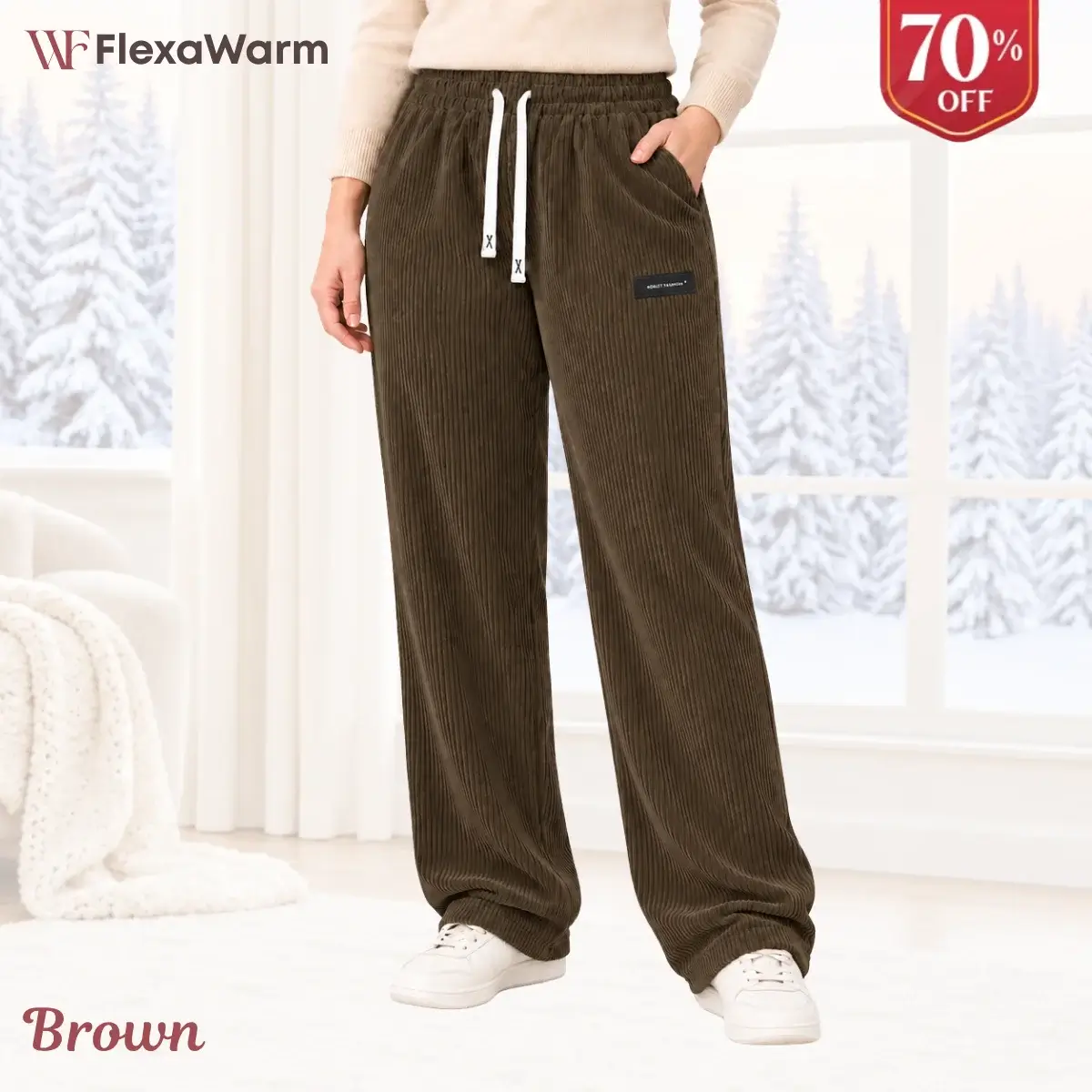 FlexaWarm - Cozy Stretch High-Waisted Corduroy Pants for Seniors