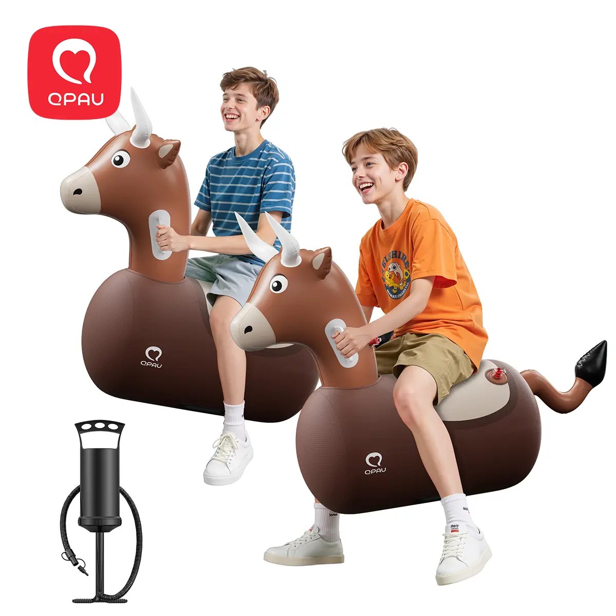 🐂QPAU Kids Bouncing Bull Ride-On Toy