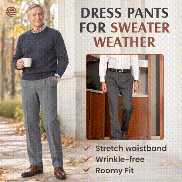 OldenEase - High Waist Pleated Trousers with Comfort Stretch Waistband