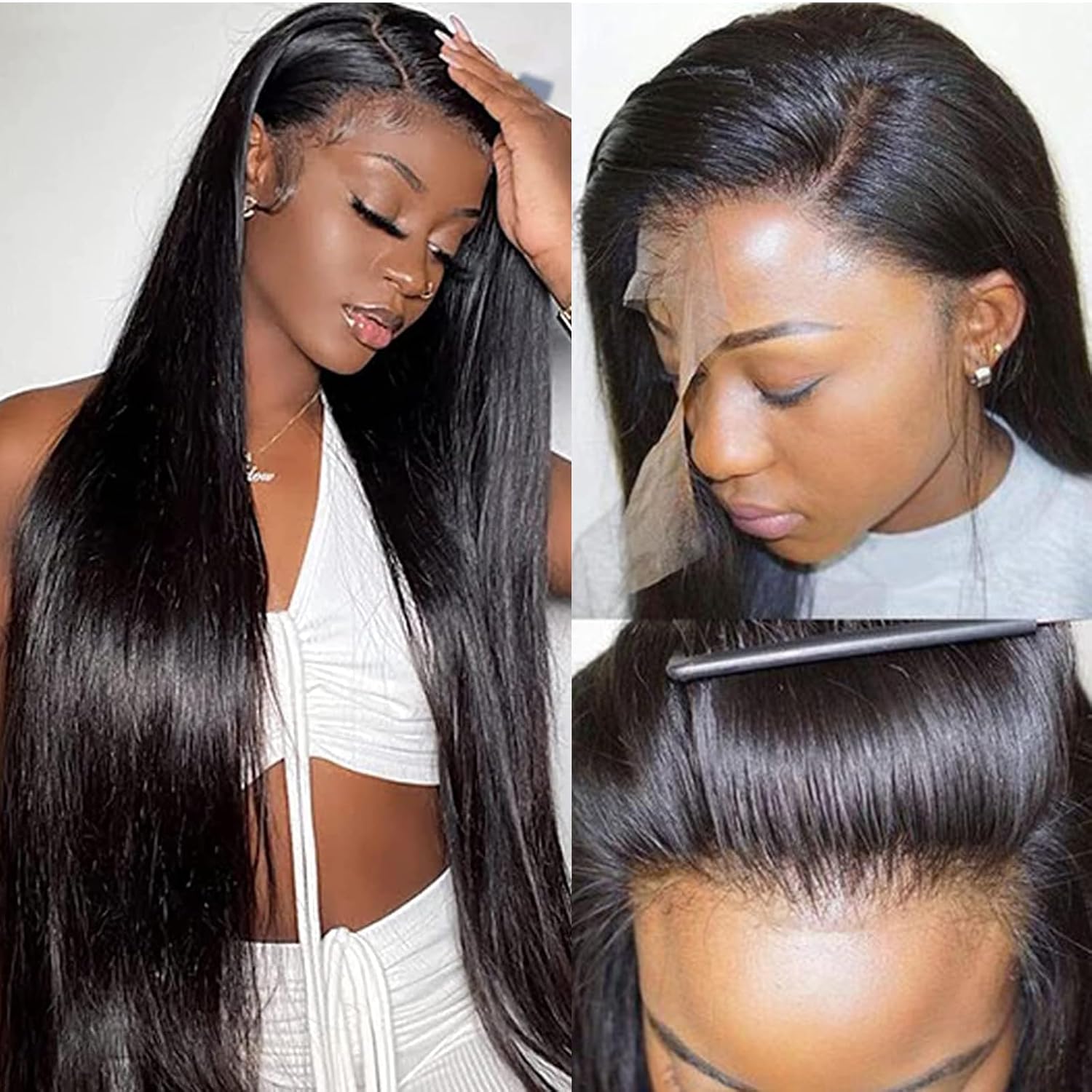 ⚡ Final Hours – Up to 50% Off🌷💥Straight HD Transparent Lace Front Wigs Human Hair