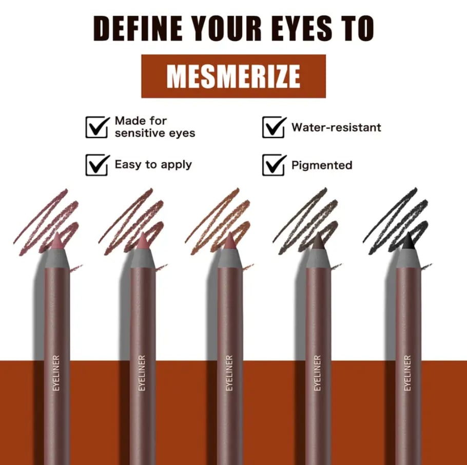 24HR Waterproof Eyeliner Pencil with Built-in Sharpener