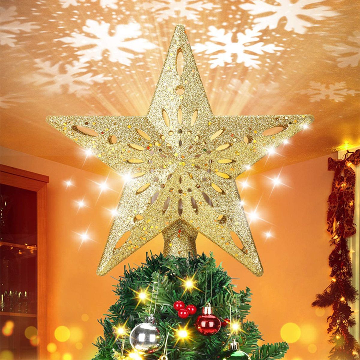 🎄3D Snowflake Christmas Tree Topper-aosuonisiz