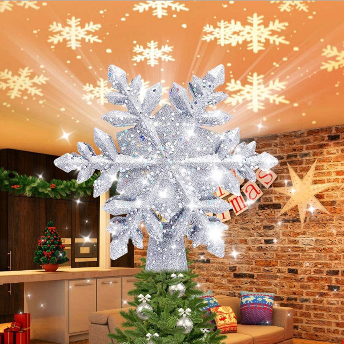 🎄3D Snowflake Christmas Tree Topper-aosuonisiz