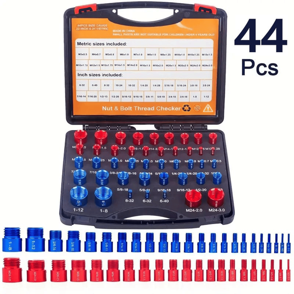 🔥Limited-time discount of 49%🔥44Pcs Alloy Nut and Bolt Thread Inspector Charge🔩
