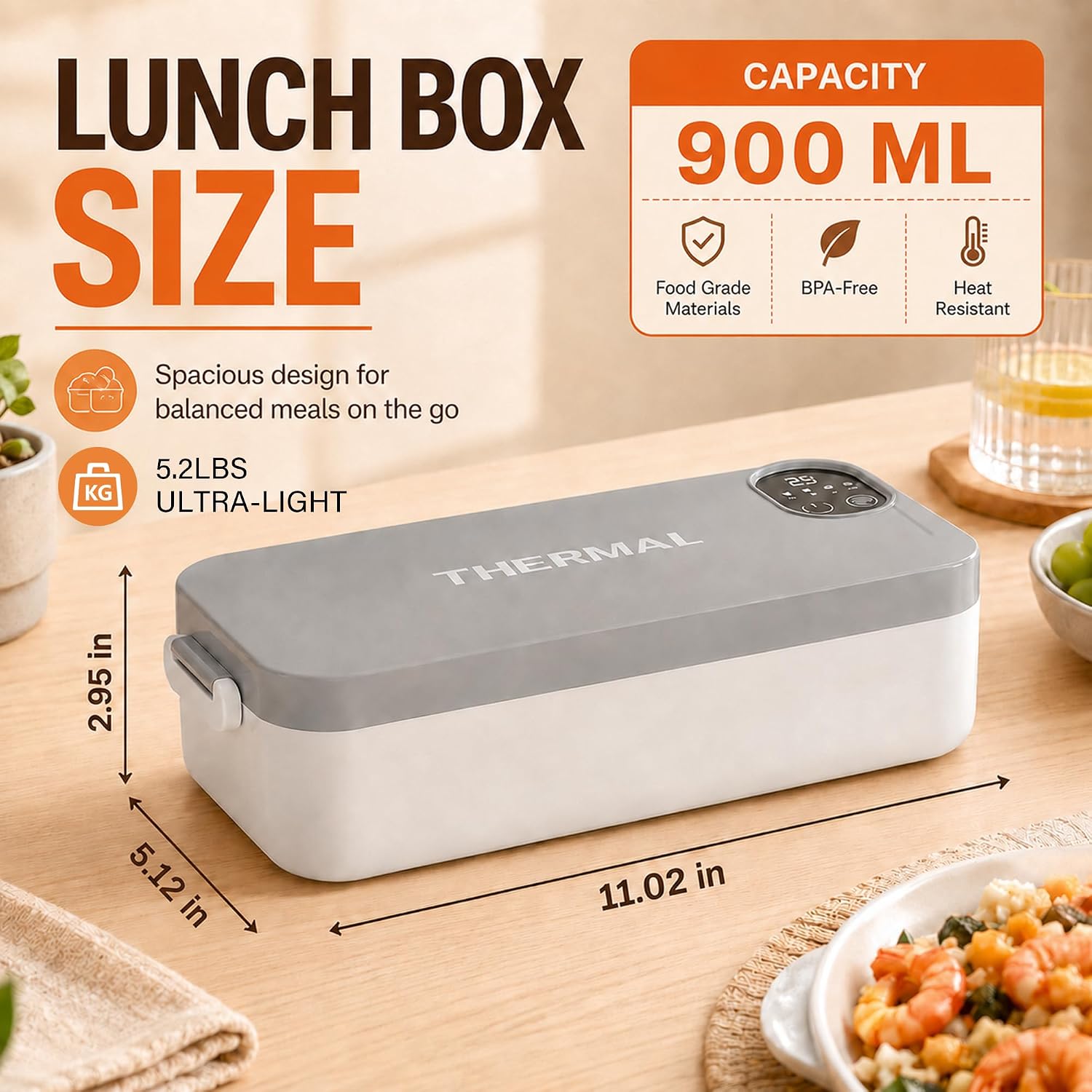 🍱portable Electric Lunch Box With Self-heating – Compact & Silent – Keeps Meals Warm – Perfect For Office, Road Trips Or Picnics 🔋✨