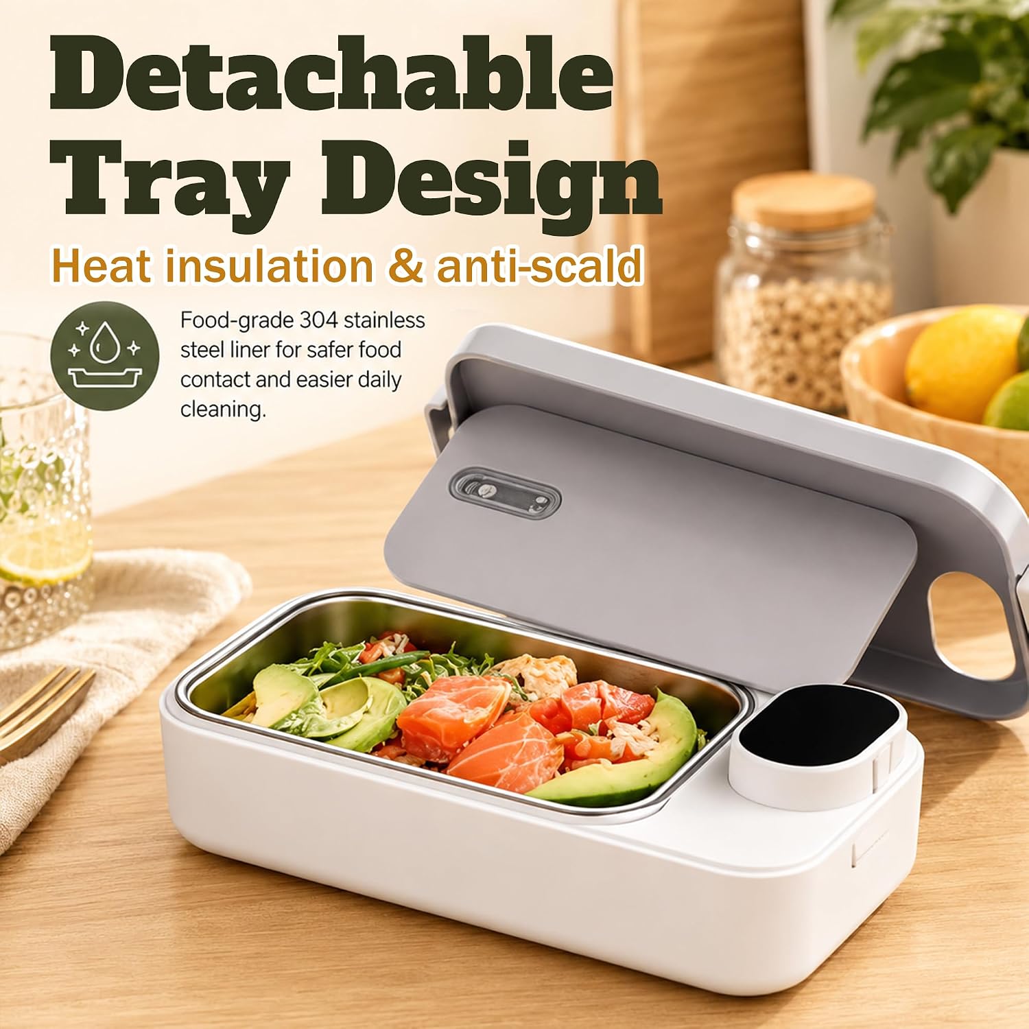 🍱portable Electric Lunch Box With Self-heating – Compact & Silent – Keeps Meals Warm – Perfect For Office, Road Trips Or Picnics 🔋✨