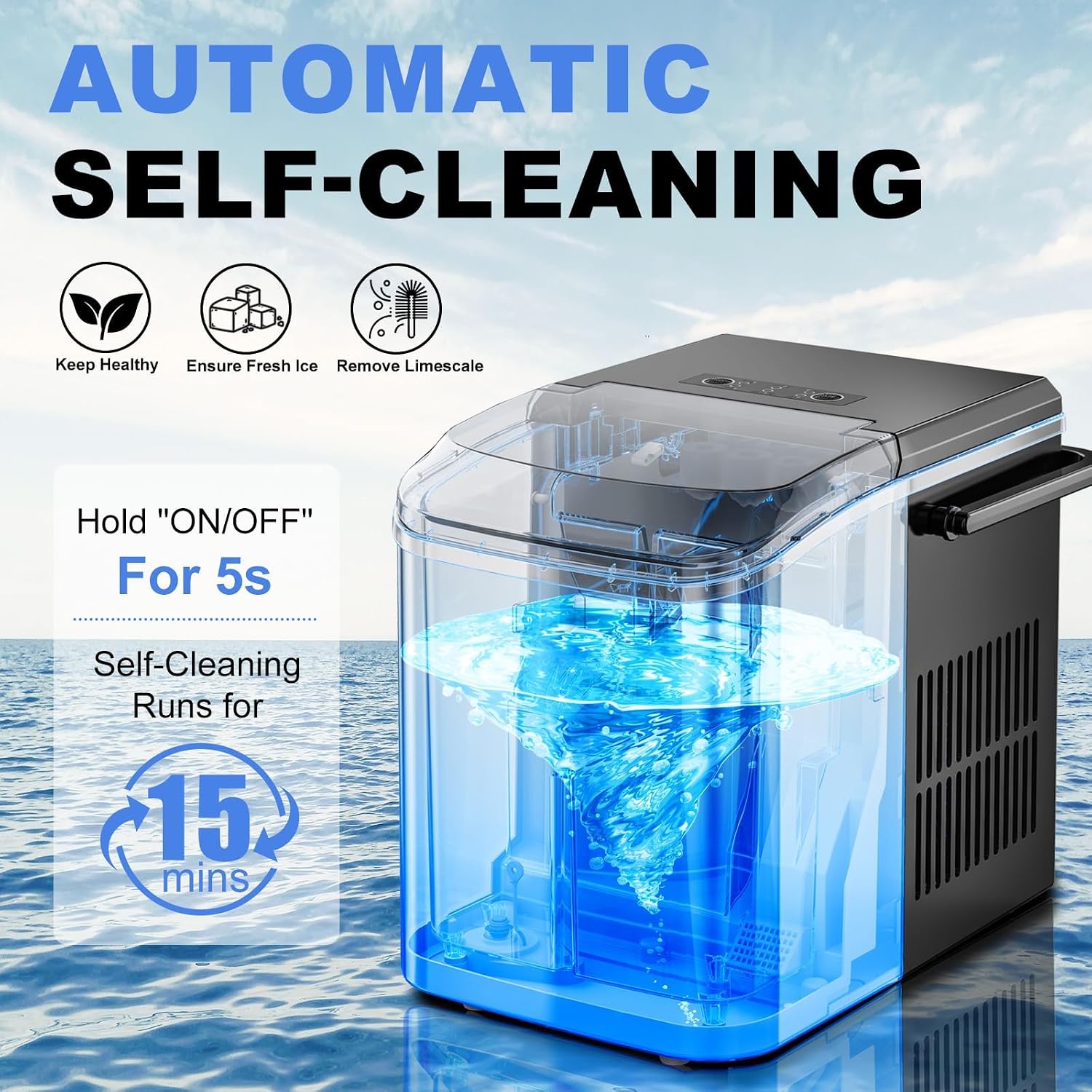 Portable Ice Maker – 9 Ice Cubes in Just 6 Minutes