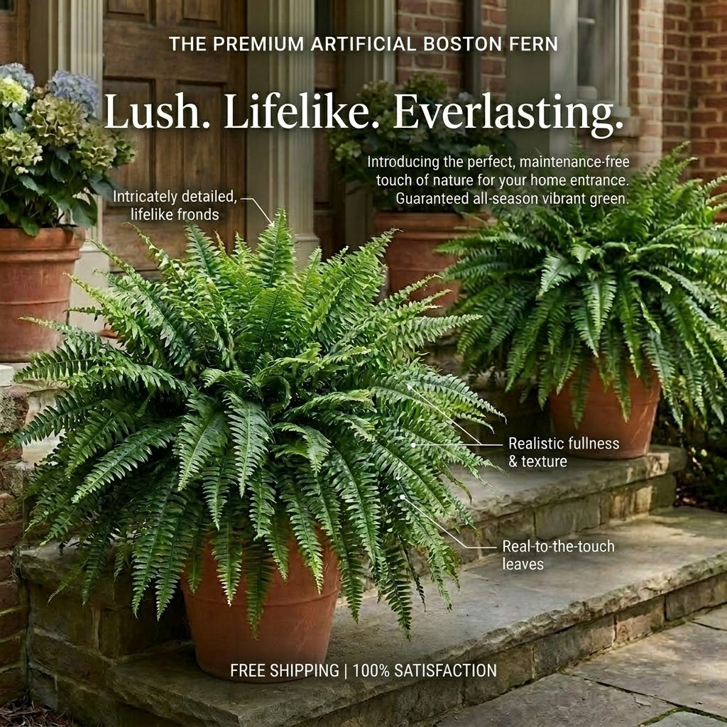 🔥 Mother’s Day Flash Sale 🌱 UV Resistant Ferns Artificial Plants Large for Planters, Office & Home Decor, Outdoor & Indoor