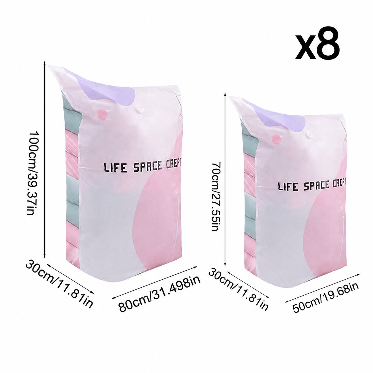 Thickened Stereoscopic No-Pump Vacuum Compression Bag