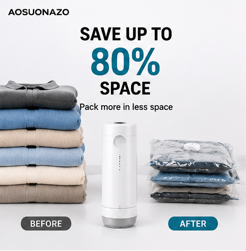 Cordless Travel Vacuum Bag Set