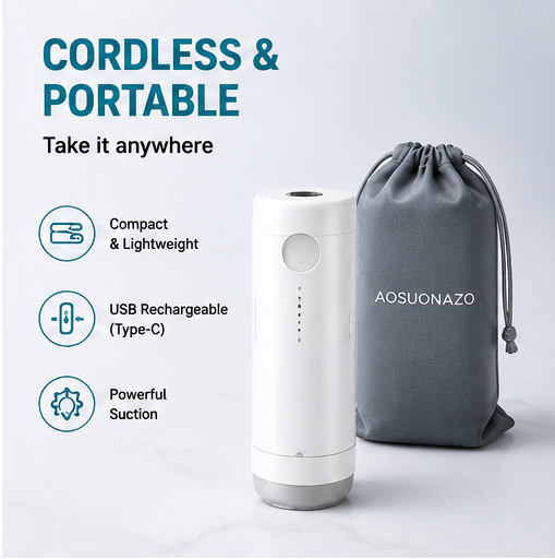 Cordless Travel Vacuum Bag Set