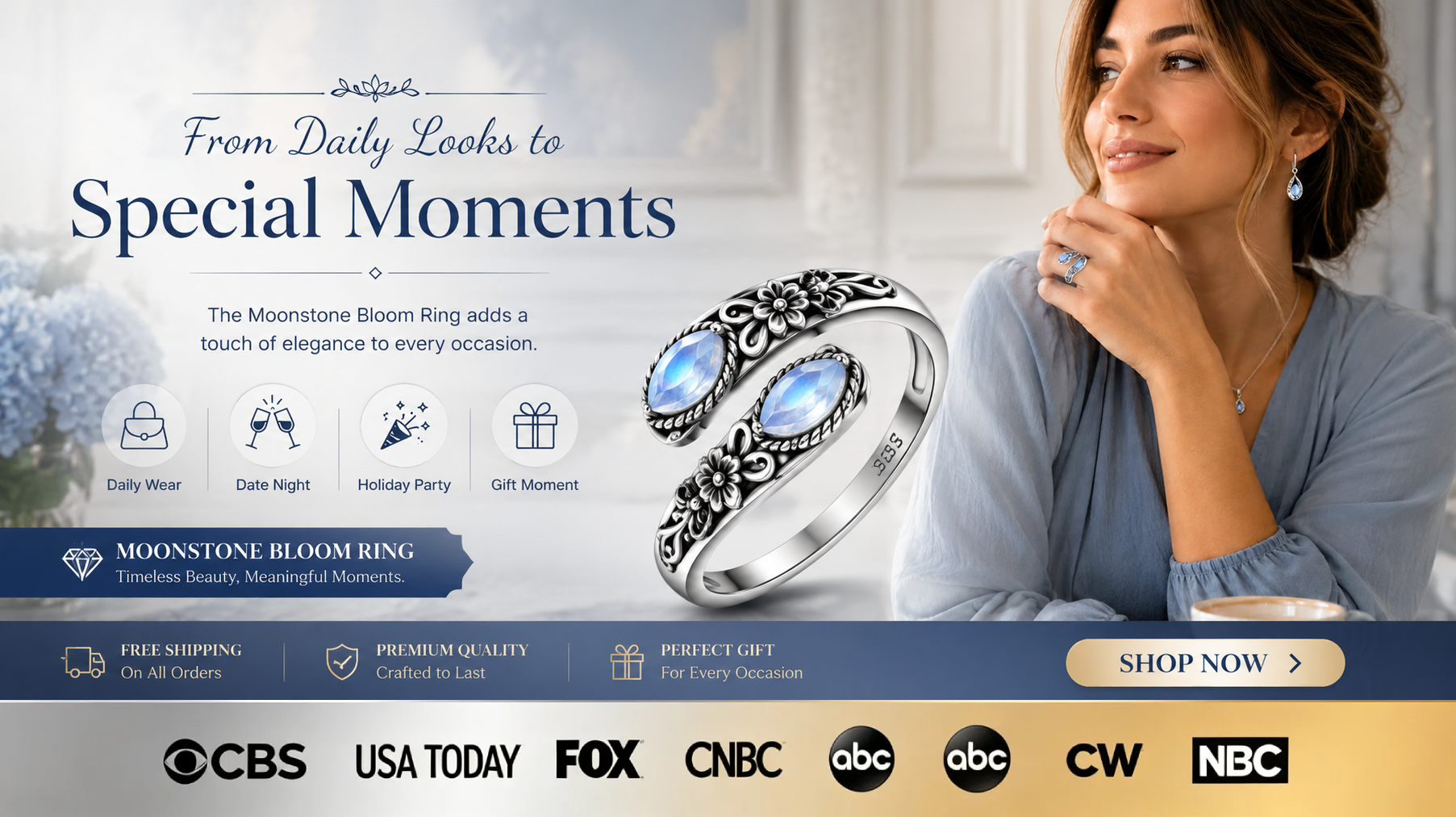 Moonstone Bloom Ring