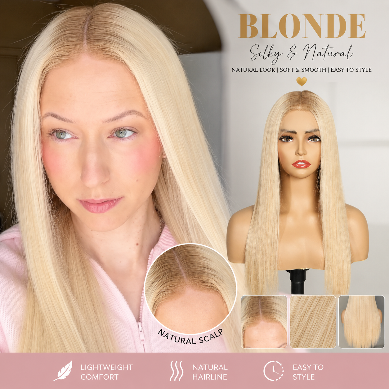 ⚡ Final Hours – Up to 50% Off🌷💥Straight HD Transparent Lace Front Wigs Human Hair