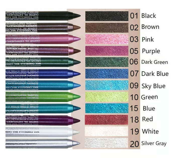 14-pack Eyeliner Pencil Waterproof Colored Gel Liners With Metallic & Shimmer Finishes Smudge-proof