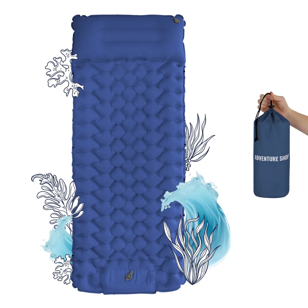 Inflatable Beach Mat with Built-In Pump