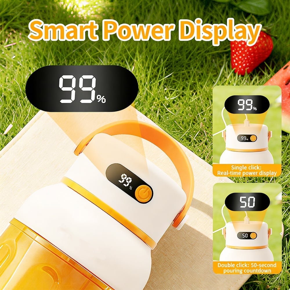 Portable Electric Juicer Cup with zero cord hassle 🥤: Drink fresh nutrient-rich smoothies without struggling with heavy blenders.🍓