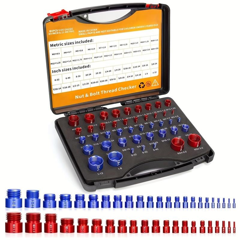 🔥Limited-time discount of 49%🔥44Pcs Alloy Nut and Bolt Thread Inspector Charge🔩