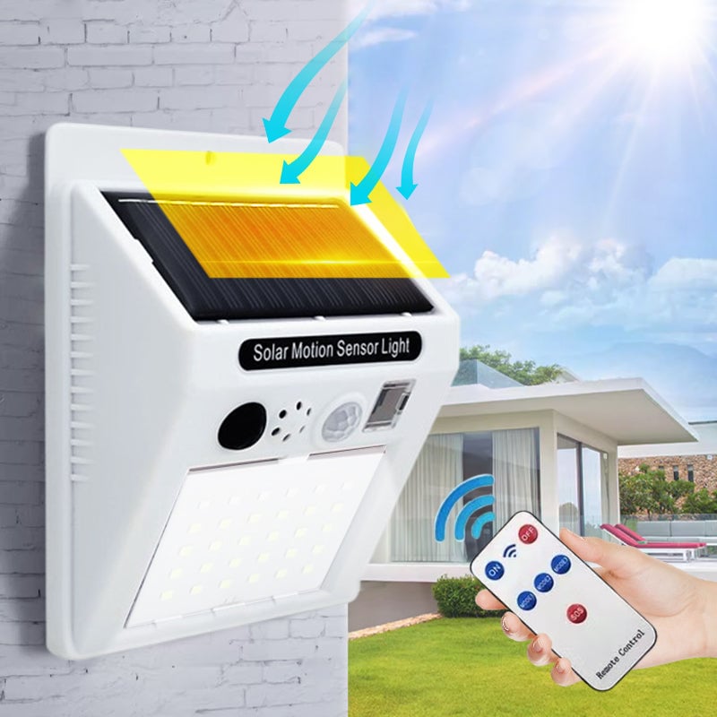 Solar-Powered Remote Control Motion Sensor Security Alarm Lamp-aosuonisiz