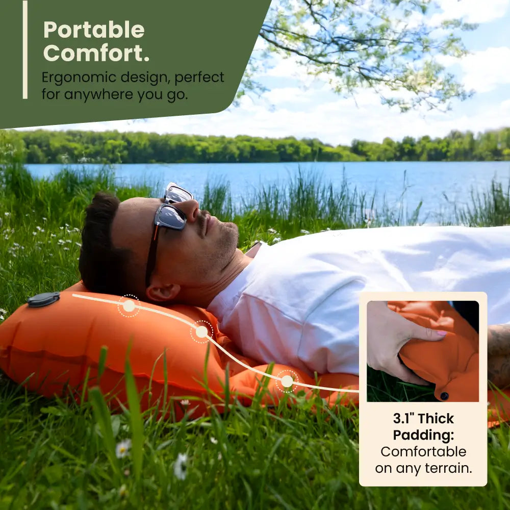 Inflatable Beach Mat with Built-In Pump