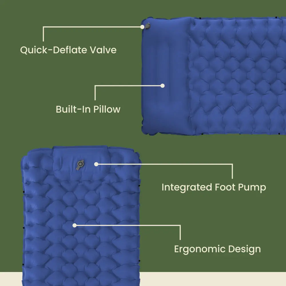 Inflatable Beach Mat with Built-In Pump