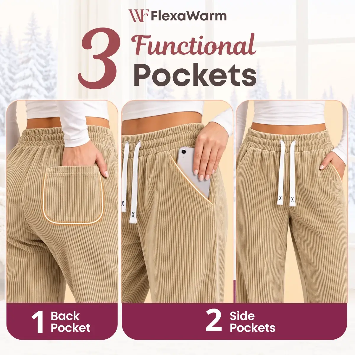 FlexaWarm - Cozy Stretch High-Waisted Corduroy Pants for Seniors