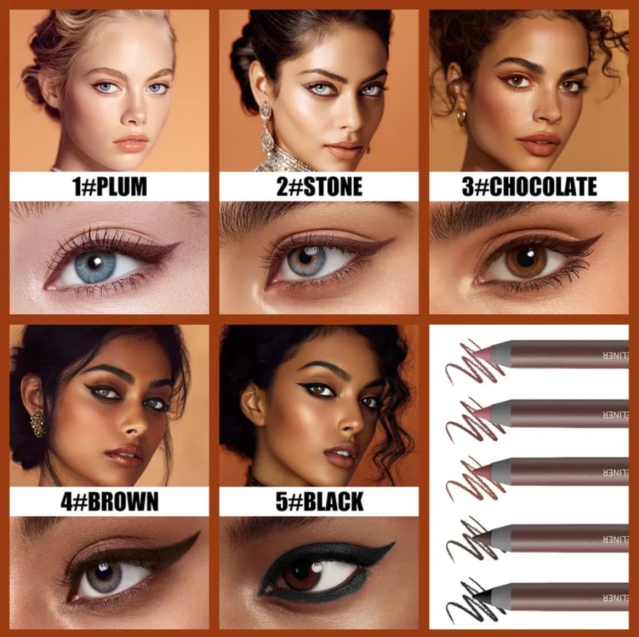 24HR Waterproof Eyeliner Pencil with Built-in Sharpener