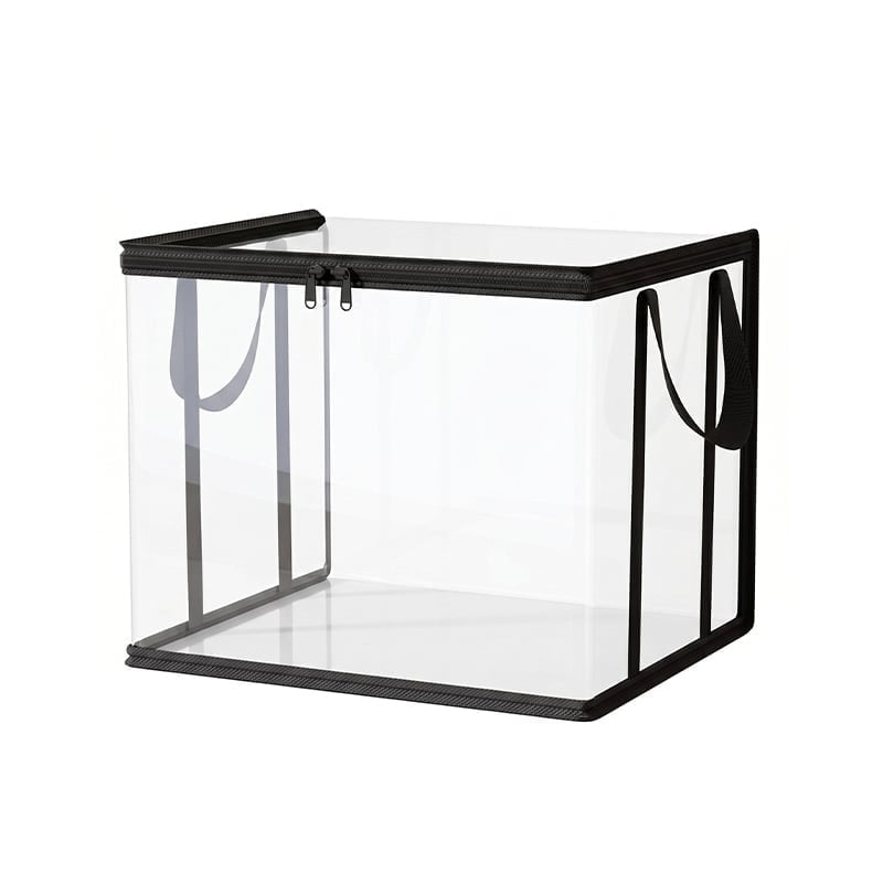 Large Clear Thick Plastic Storage Box with Hinged Lid