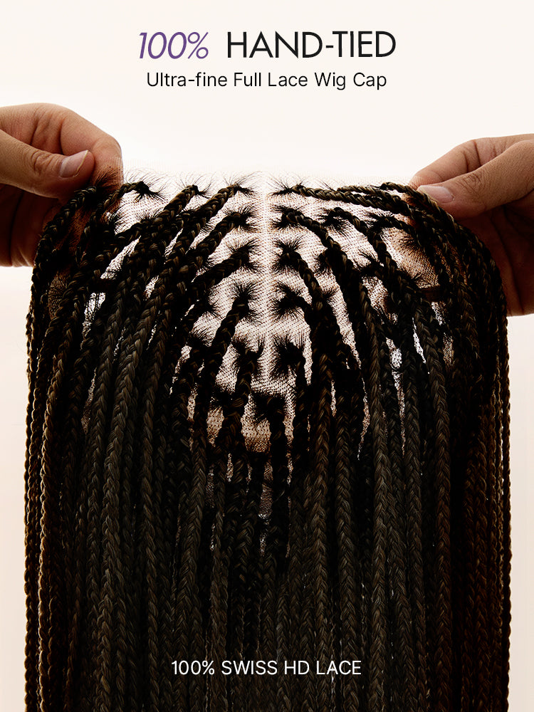OwnScalp&trade; 613 Blonde Salon-Like Braids with a Real Scalp Look Full HD Lace Knotless Box Braided Wig Drawstring Cap - US Only-17