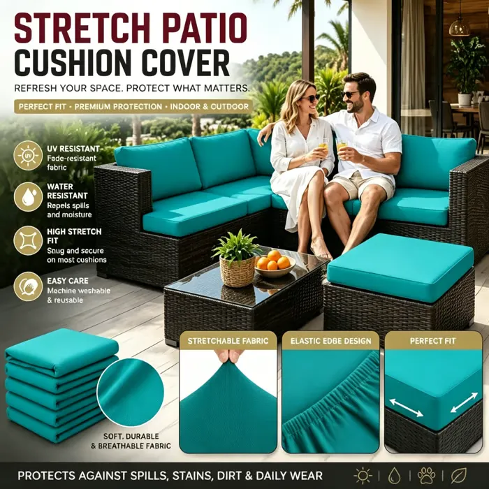 Stretch Sofa Cushion Covers Set