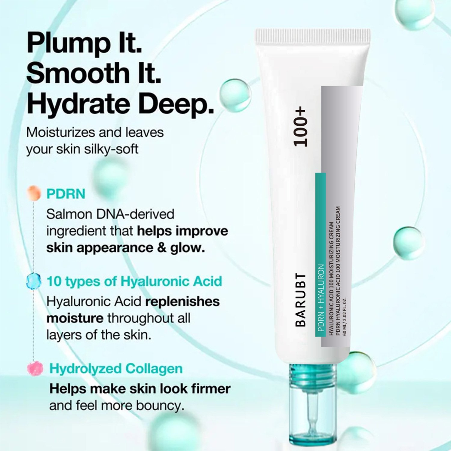 🔥New Year Hot Sale 🔥PDRN Hyaluronic Acid 100 Moisturizing Cream (60ml) | moisturizer, hydrating, glow💧