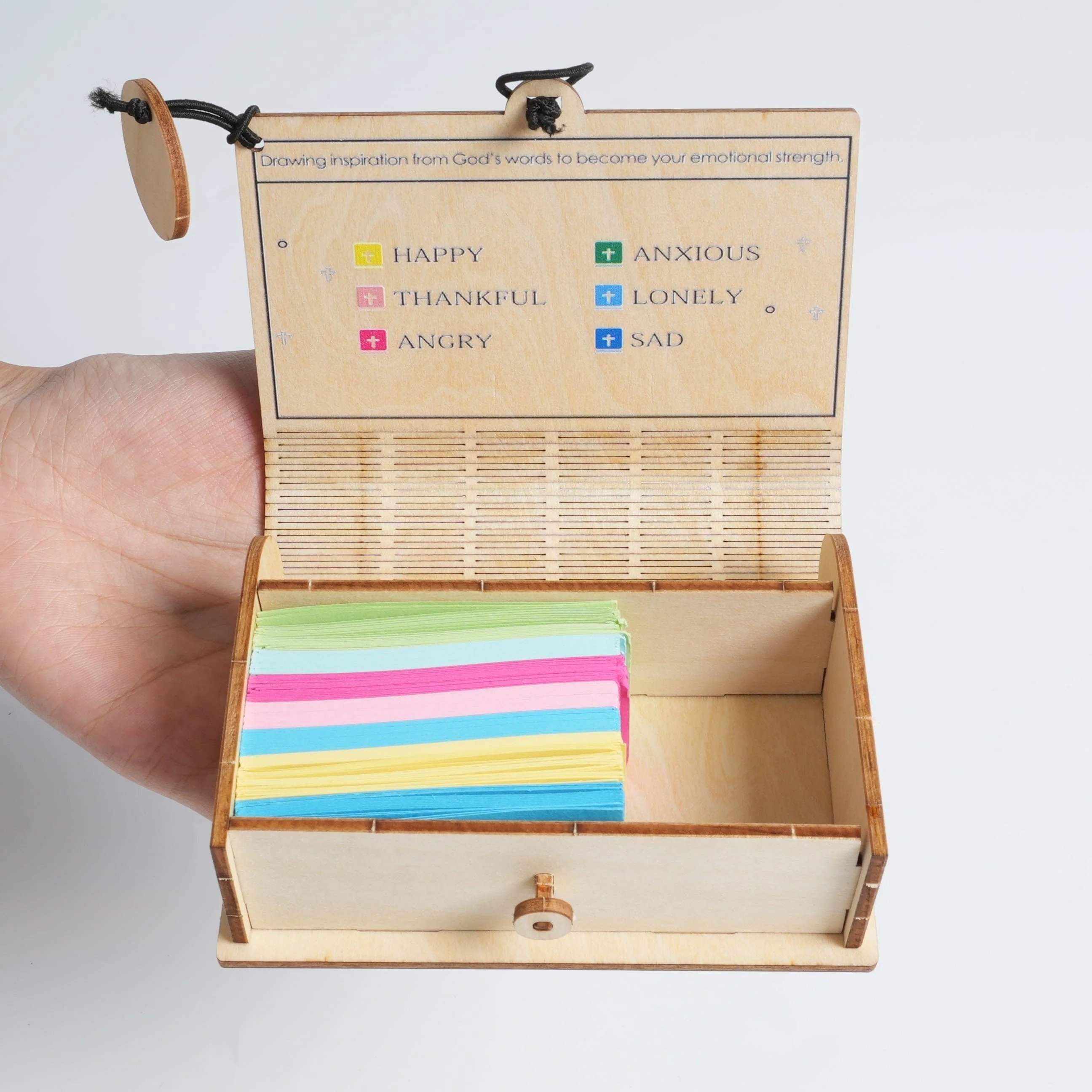 🔥Limited Time Discount🎁 ✝️Handmade Wooden Bible Verses Box - Daily Bible Verses (🎁 A Reminder of God's Words💖)